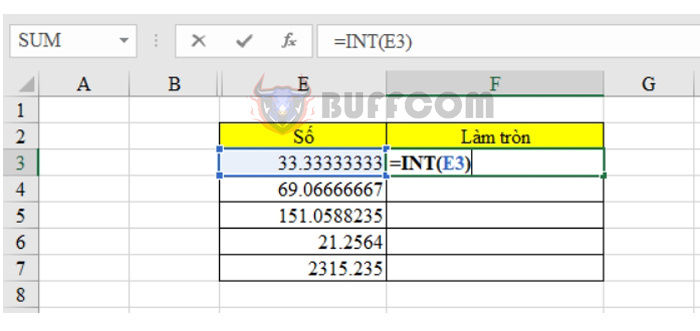 Some simple ways to round integers in Excel