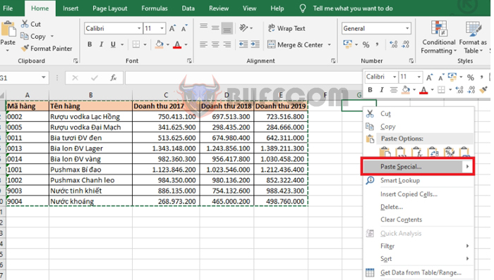 Tip for converting column data to row data in Excel