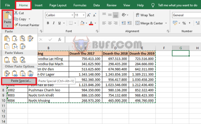 Tip for converting column data to row data in Excel