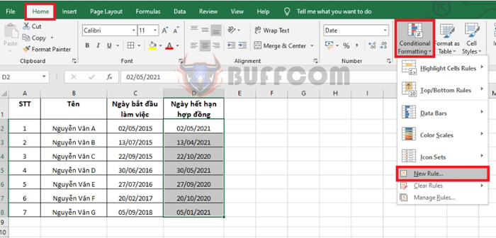 Tip for creating contract expiration notifications in Excel
