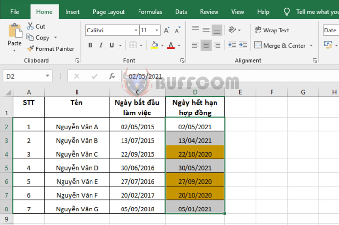 Tip for creating contract expiration notifications in Excel