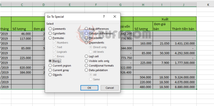 Tips for quickly filling values into blank cells in an Excel spreadsheet4