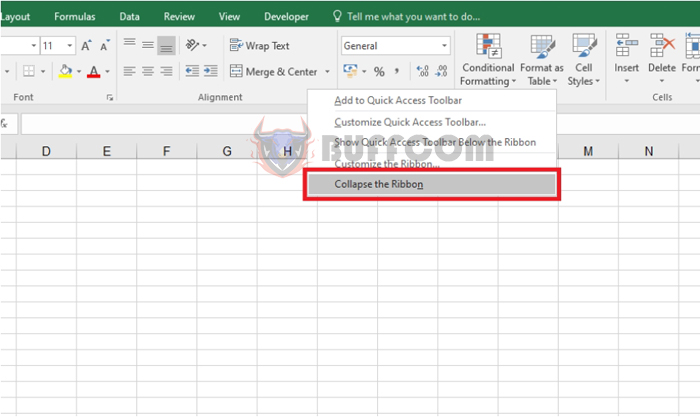 Tips for showing hiding the Ribbon in Excel