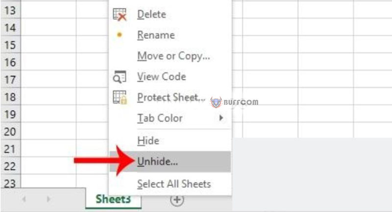 Unhiding Sheets In Excel 3