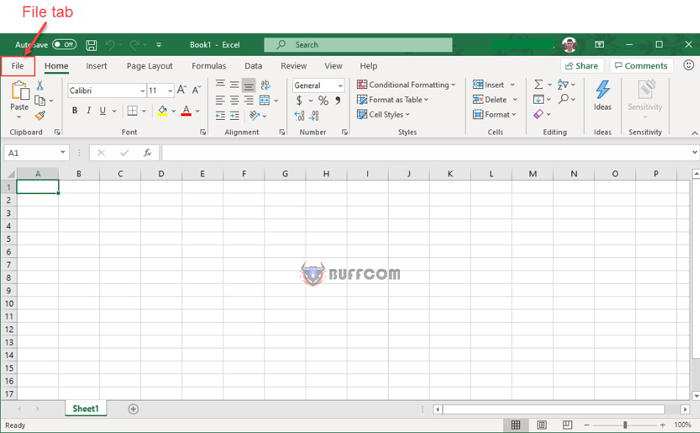 Viewing Backstage mode in Excel 1 1