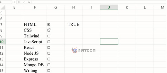 checkbox to an Excel 11