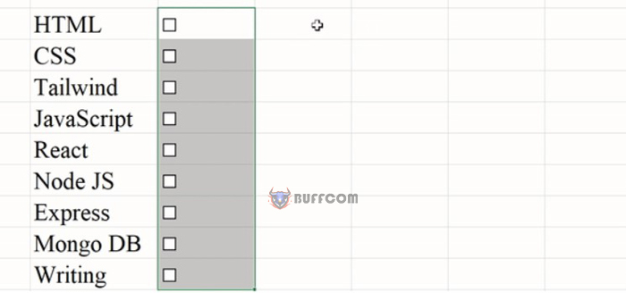 How can I add a checkbox to an Excel spreadsheet?