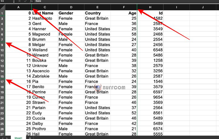 How to unhide rows/columns or all hidden rows/columns in Excel?