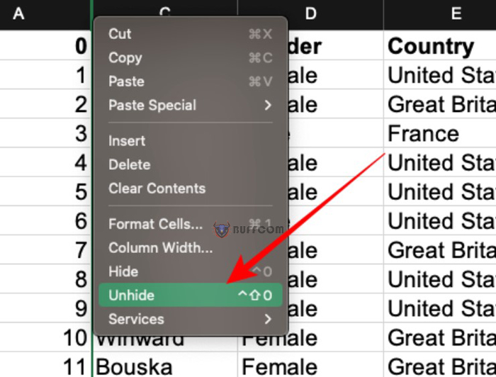 How to unhide rows/columns or all hidden rows/columns in Excel?