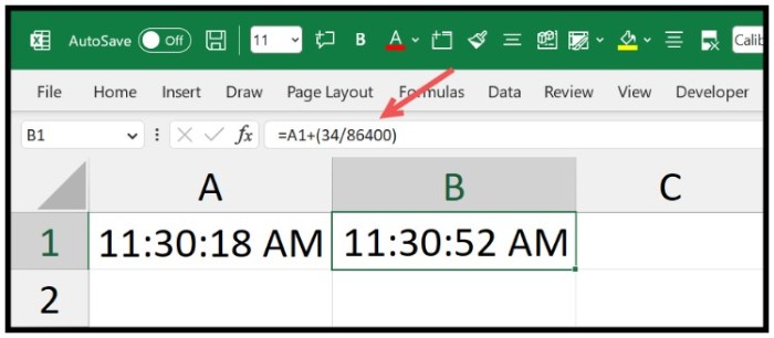 Adding Seconds to Time in Excel