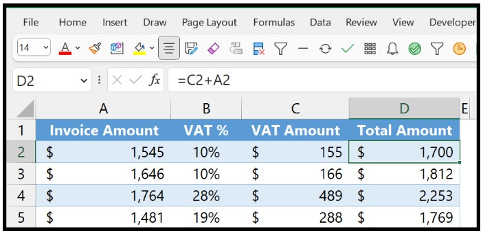 Calculating VAT 5