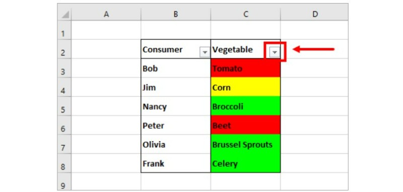 Color Filtering in Microsoft Excel 3