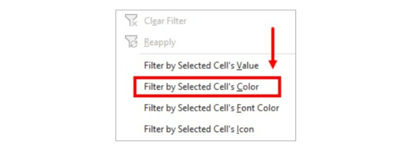 Color Filtering in Microsoft Excel 8
