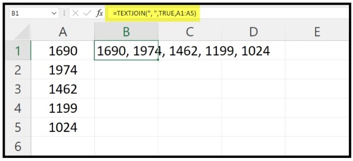 Comma in Excel 2