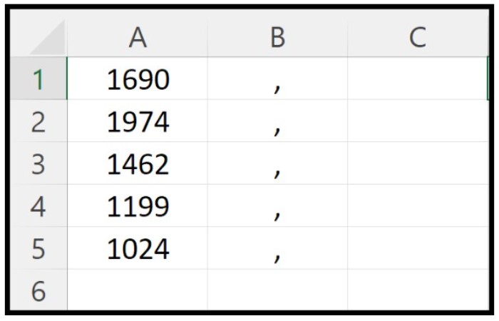 Comma in Excel 3