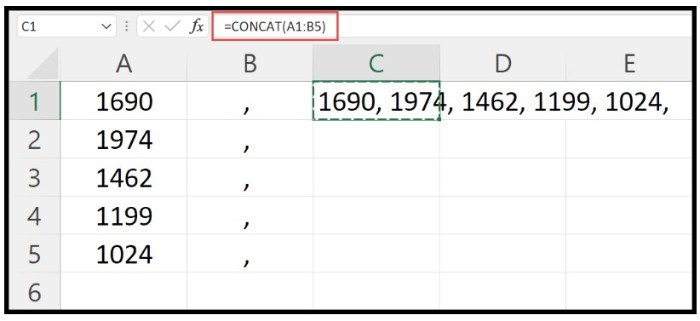 Comma in Excel 4
