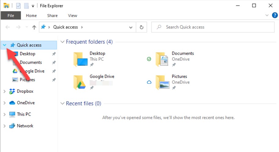 Disable Quick Access In Windows 10 5 1