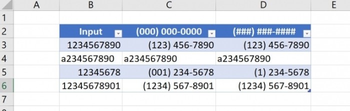 How to Enforce a Consistent Phone Number Format in Microsoft Excel