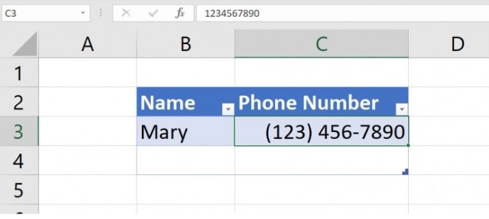 How to Enforce a Consistent Phone Number Format in Microsoft Excel