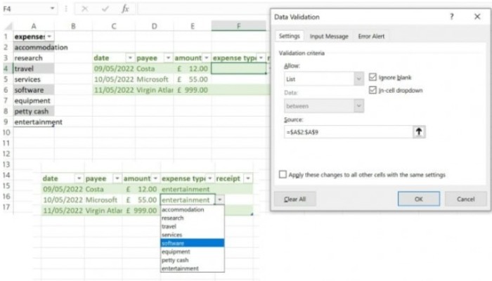 Excel features 3