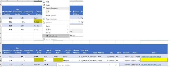 How to utilize Excel's Find feature for highlighting or deleting matching values