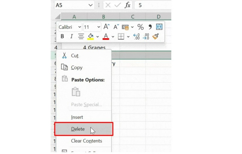 How to Delete Rows in Excel 1