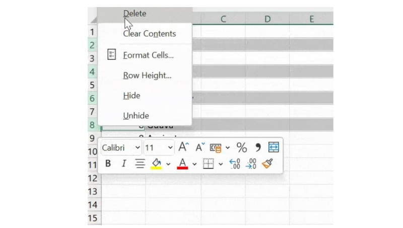 How to Delete Rows in Excel 3
