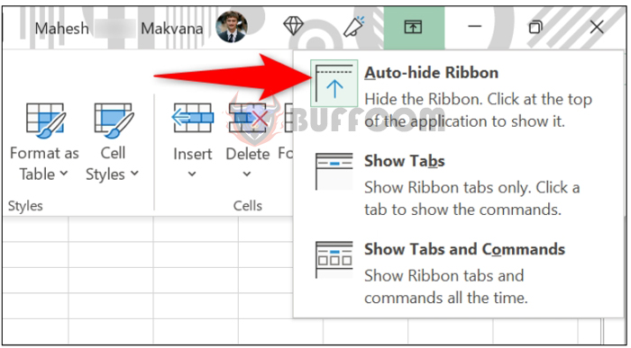 How to Display the Ribbon in Microsoft Excel Word and Outlook9