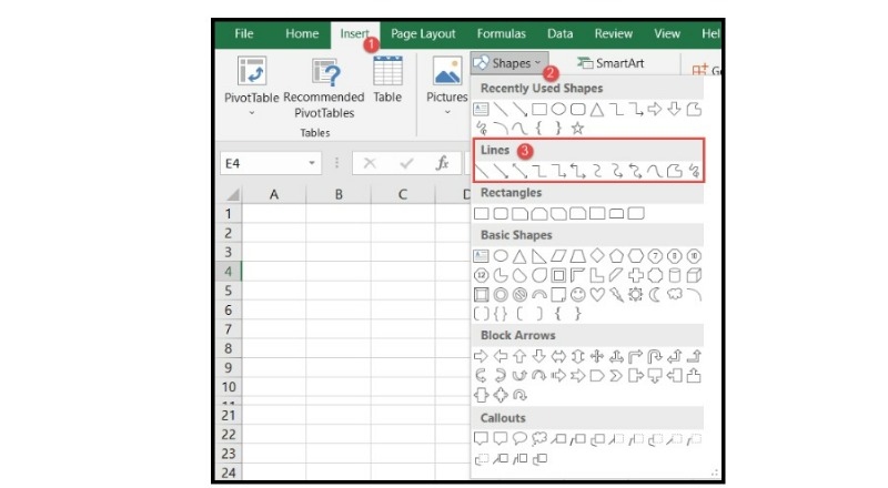 How to Draw a Line in Excel 1