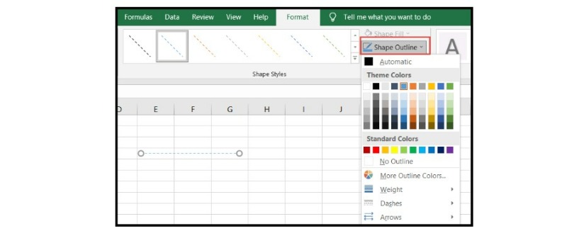 How to Draw a Line in Excel 7