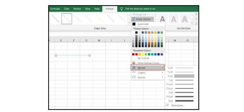 How to Draw a Line in Excel 8