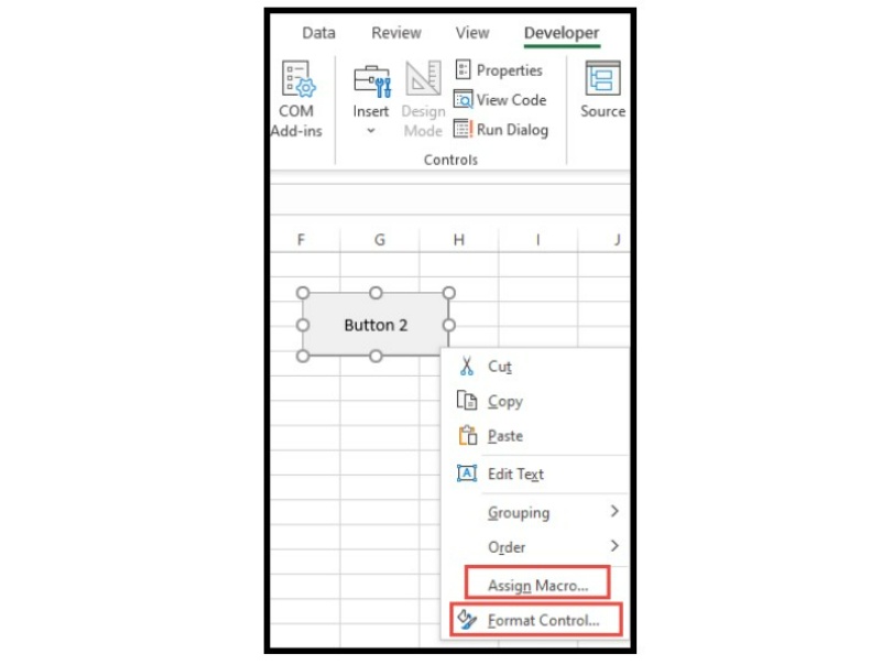 How to Insert a Button in Excel 12