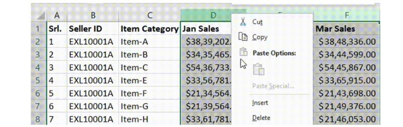 How to Insert a Column in Excel 4