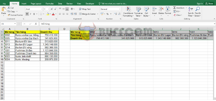How to convert data from rows to columns (and vice versa) in Excel