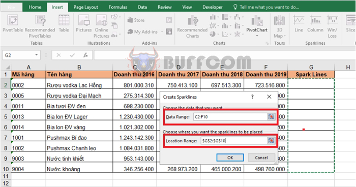 How to create Sparklines to analyze data in Excel