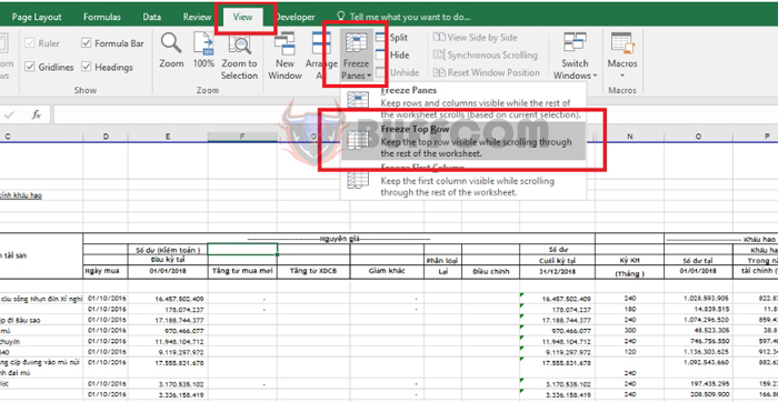 How to freeze rows and columns in Excel using Freeze Panes4