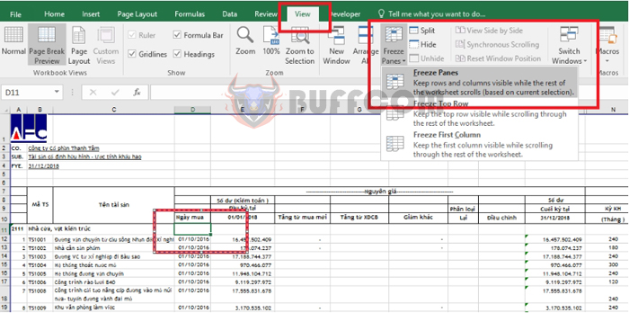 How to freeze rows and columns in Excel using Freeze Panes7