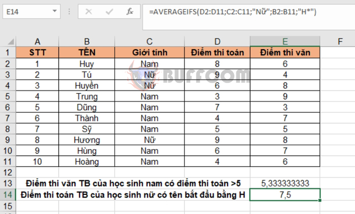 How to use the AVERAGEIFS function to calculate the average based on multiple criteria in Excel