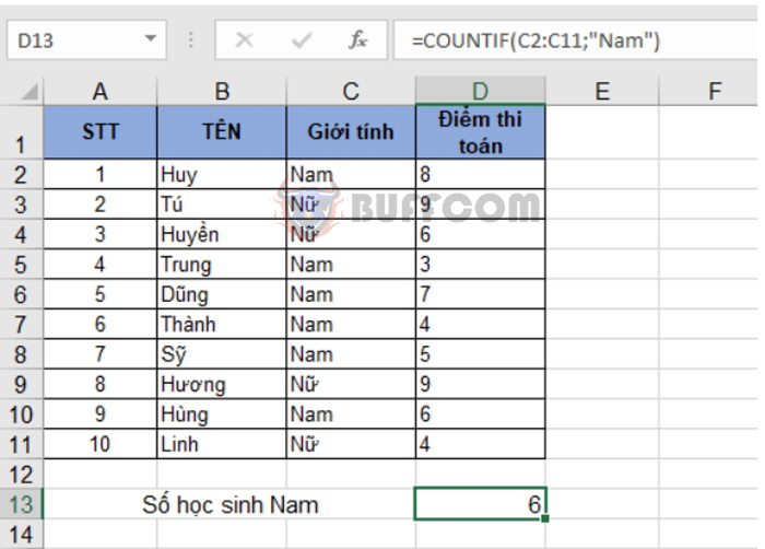 How to use the COUNTIF function to count values that meet conditions in