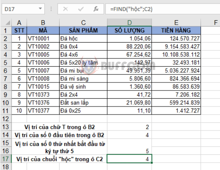 How to use the FIND function in Excel