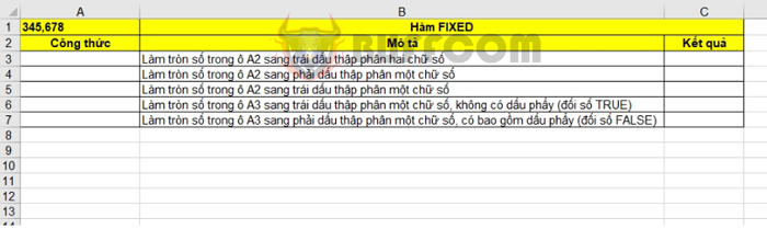 How to use the FIXED function to round to a decimal place in Excel