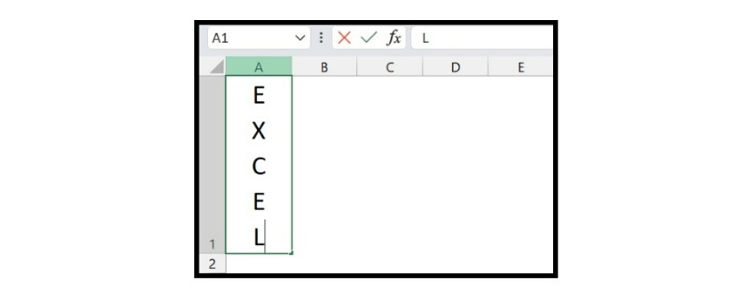 How to vertically type in Excel 4