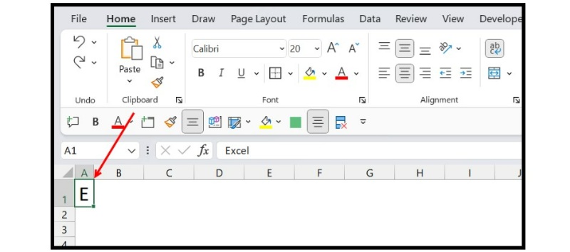 How to vertically type in Excel 6