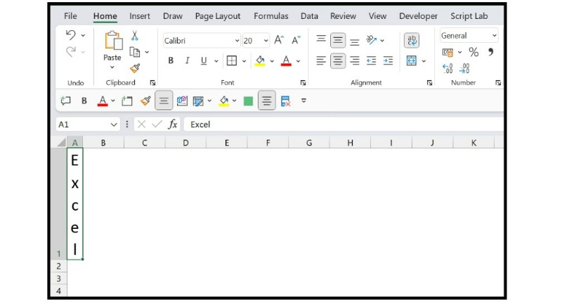 How to vertically type in Excel 8
