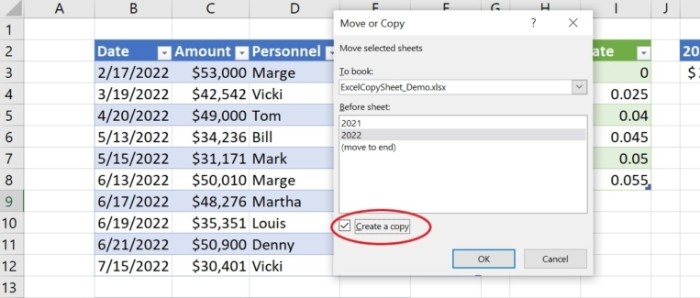 Steps to copy an Excel sheet into a new workbook