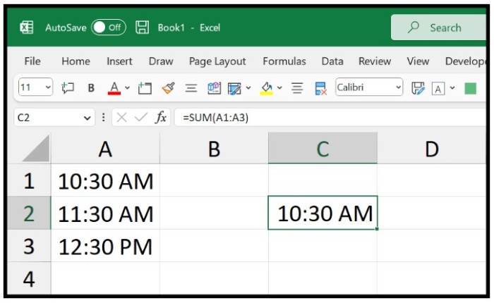 Summing Time in Excel 2