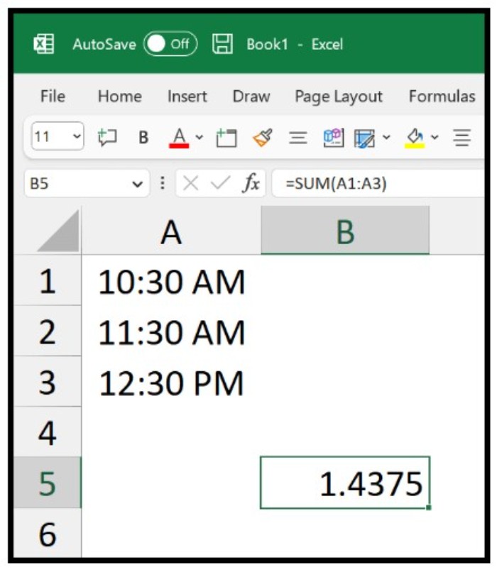Summing Time in Excel 6