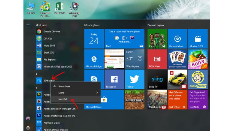 Uninstall Apps On Windows 10 2