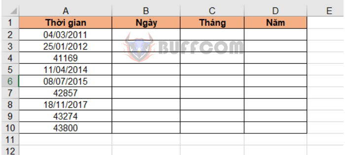 Using DAY, MONTH, YEAR functions to extract date in Excel