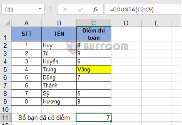 Using the COUNT COUNTA and COUNTBLANK functions to count cells in